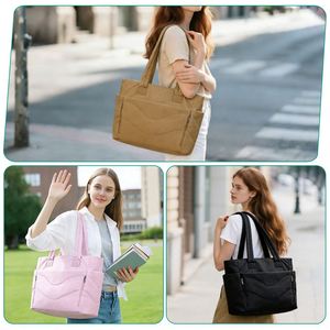 Puffer Tote Bag for Women, Lightweight Puffy Work Handbag Teacher Nurse Quilted Shoulder Bag for School Travel Gym - Product Image 1