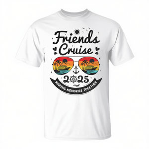 Camiseta de Grupo Friends Cruise 2025, Diseño Vintage para Vacaciones en la Playa, Creando Recuerdos Juntos - Product Image 2