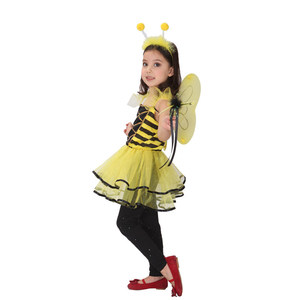 Costume de frelons jaune sans manches pour bébé fille HP Halloween Carnival avec bandeau et ailes, robe de performance pour enfants - Product Image 3