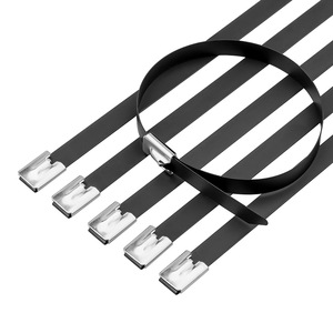 LTS Litai - Bridas para Cables de Acero Inoxidable 304 con Recubrimiento en Polvo, Color Negro, Autoblocantes, para Uso Marino y en Exteriores - Product Image 1