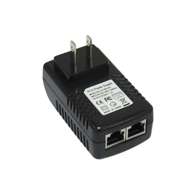 2 năm bảo hành CE FCC ROHS được liệt kê 24 Wát Gigabit 48V 0.5A PoE Injector Adapter Power over Ethernet 802.3at AF AP 1000Mbps