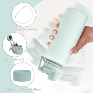 Bouteilles d'eau de sport en acier inoxydable à double paroi, sans BPA, avec poignée, personnalisables avec logo, 32 oz et 40 oz - Product Image 2