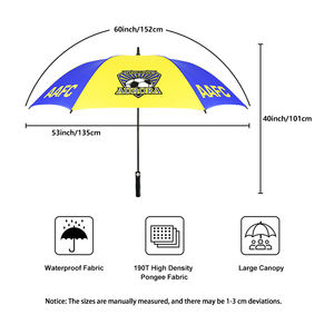 Большой большой размер автоматический открытый индивидуальный цвет водонепроницаемый ветрозащитный спортивный роскошный мужской прямой зонт для гольфа с принтом логотипа - Product Image 4
