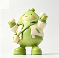 Figurine de collection personnalisée en forme de boulette de riz verte, en PVC et ABS, statue d'art fabriquée en Chine, OEM sur mesure pour la vente en gros aux marques