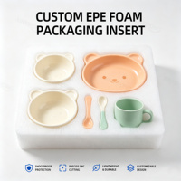 Insert en mousse EPE personnalisé, plateau amortisseur antichoc pour vaisselle en céramique pour enfants, bols, assiettes, couverts, emballage intérieur pour boîte cadeau