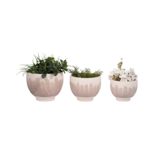 Set di 3 Vasi in Ceramica Moderni Arrotondati per Uso Interno ed Esterno - Product Image 2