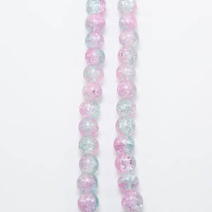 Cuentas de cristal redondas cruzadas, color rosa y azul, 10mm, para fabricación de joyas DIY - Product Image 3
