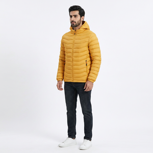 Blousons d'hiver pour hommes en toile matelassée de haute qualité, respirants, à séchage rapide, col montant, style urbain, avec logo frontal - Product Image 1