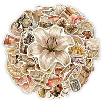 50 autocollants rétro vintage pour décorer livres, ordinateurs portables et albums de scrapbooking