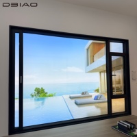 Ventana Moderna de Alta Gama con Marco Delgado de Aluminio, Apertura Doble Interior, Insonorizada, con Malla de Seguridad de Acero Inoxidable para Dormitorio o Villa
