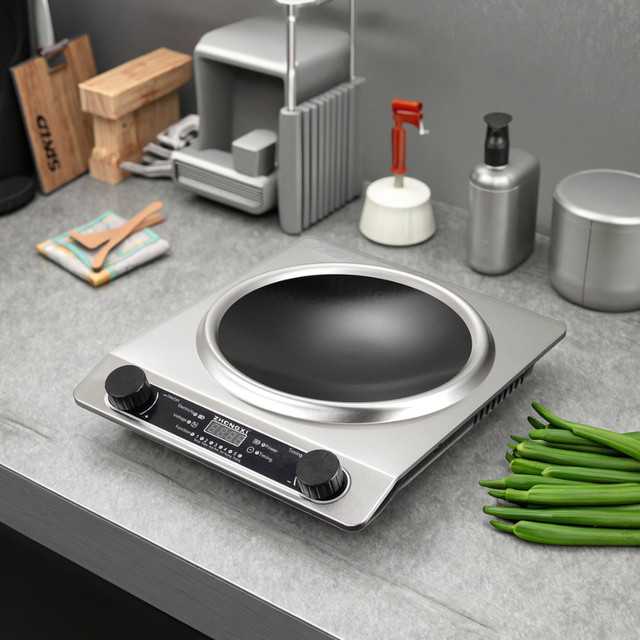 Stainless Steel Infrared Single Burner Electric Hot Plate 5Temperature Setting & Easy Clean Electric Stove for Home Office Use