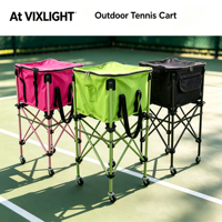 Panier à balles de pickleball pliable et portable, chariot à balles de tennis grande capacité, pour entraînement d'entraîneur sur le terrain