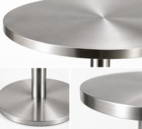 Ensemble de table en acier inoxydable avec chaises pliantes pour café, fast-food