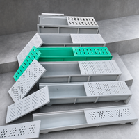 Caniveau de drainage en résine SMC avec grille en acier inoxydable, canal en U rainuré pour la cour et le jardin d'une villa