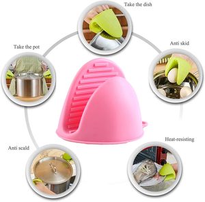ถุงมือกันความร้อนสำหรับทำอาหาร ที่จับหม้อซิลิโคน ถุงมือเตาอบขนาดเล็ก - Product Image 2