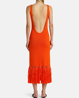 Robe longue de plage pour femme, nouvelle collection printemps-été 2025, col rond, coupe ajustée, dos nu simple, avec pompons