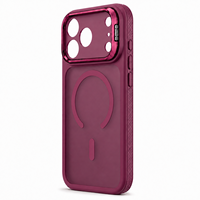 Coque de téléphone magnétique personnalisée OEM ODM avec support d'appareil photo pliable et dos givré pour iPhone 15 16 17 18 Pro Max