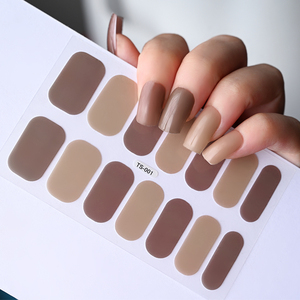 14 puntas de colores sólidos, tiras adhesivas de esmalte de uñas completas, envolturas de uñas rosas/Rojas/azules/amarillas, calcomanías de Gel autoadhesivas para uñas, sin lámpara curada - Product Image 6