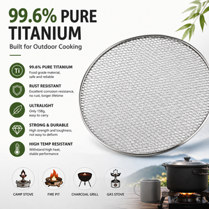 Pure Titanium Grill Mesh Ultralight Camping <b>BBQ</b> Grill Net Food Grade Outdoor Cooking Grate Rust Resistant Durable OEM Available - Product Image 5