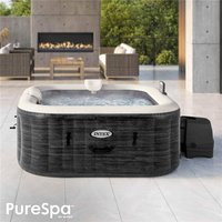 Spa gonflable INTEX 28452NP PureSpa Greystone Deluxe pour 6 personnes, spa rectangulaire gonflable en PVC, 1,96 m x 1,96 m x 71 cm