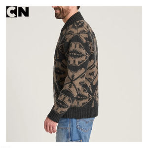 GRS Certification <b>Cardigan</b> Manufacturer Custom logo <b>Men</b> Black Vintage Lambswool Winter West Knitted <b>Cardigan</b> Sweater with Button - Product Image 3