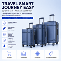 Ensemble de bagages de voyage 3 pièces personnalisé OEM d'usine, valise rigide en PC durable, étiquette privée, valise personnalisée