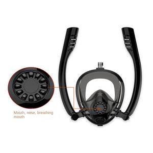 Consiglia occhialini nuoto con doppi tubi snorkel maschera subacquea per adulti freedive snorkel con supporto per fotocamera - Product Image 3