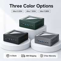 Intel Core Ultra 9 285H Mini PC 32GB DDR5 1TB SSD Komputer Ringkas dengan OCuLink Intel Arc Graphics Sistem Pendingin Vapor Chamber