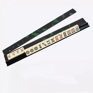 Organizador de Cartas de Mahjong de Acrílico Premium, Fuerte Succión Magnética, Borde Recto, Diseño Judío en Verde Carey - Product Image 4