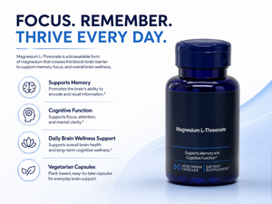 Magnesium-L-Threonin Nahrungsergänzungsmittel zur Nervenunterstützung und Kognitiven Gesundheit L-Threonin-Magnesium-Kapseln - Product Image 2