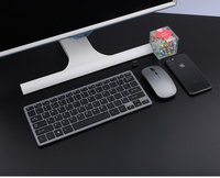 Keyboard dan Mouse Gaming Nirkabel LED Dual Mode OEM Custom 78 Tombol Mini Tahan Air 1600 DPI Ergonomis untuk Laptop Stok Tersedia