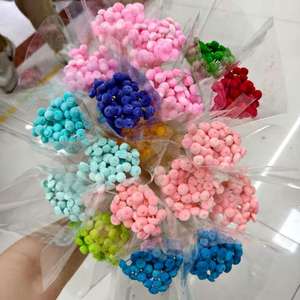 Arrangements floraux DYI <span class=keywords><strong>de</strong></span> fleurs séchées colorées rouge cerise avec une forme unique comme une fleur <span class=keywords><strong>de</strong></span> bouton 20 pièces/bouquet - Product Image 3