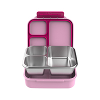 Boîte à bento pour enfants en acier inoxydable de qualité alimentaire, 3 compartiments, étanche, emballage alimentaire durable, écologique, passe au lave-vaisselle