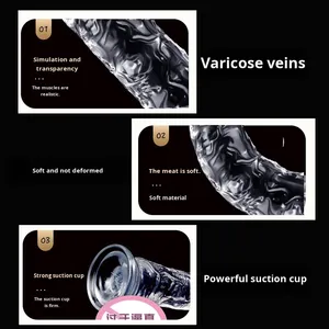 Transparante kristallen <span class=keywords><strong>dildo</strong></span> vrouwen vibrator realistische penisballen drakenschaal anaalplug zuignap super realistisch - Product Image 2