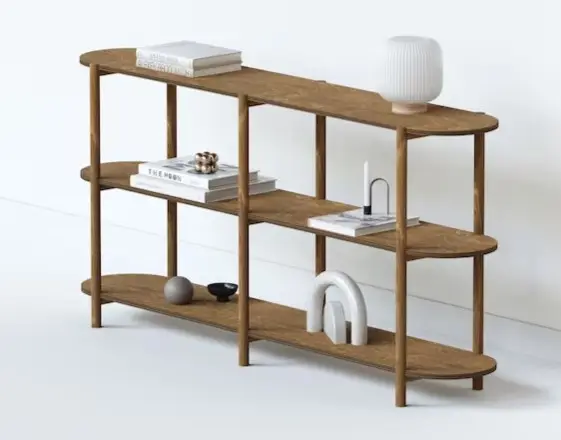 Solid Wood Bookshelves Tv Stand Minimalist Shelving Sideboard Wooden Shelving Unit Low Bookshelf Storage