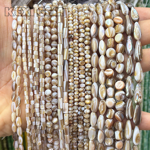 Tube de goutte de riz en gros forme ronde <span class=keywords><strong>perles</strong></span> de coquille brune naturelle <span class=keywords><strong>perles</strong></span> de coquille naturelle multi-taille/forme en vrac pour la fabrication de bijoux - Product Image 6