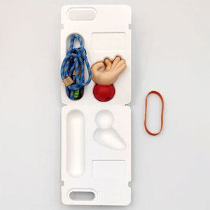 Caja de pulpa de molde blanco respetuosa con el medio ambiente de alta calidad con banda elástica Bandeja de pulpa moldeada de embalaje sostenible - Product Image 4