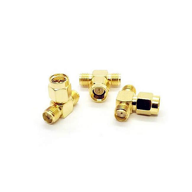 RF Coaxial Antenna Splitter Connector SMA Male to Dual Female T Adapter