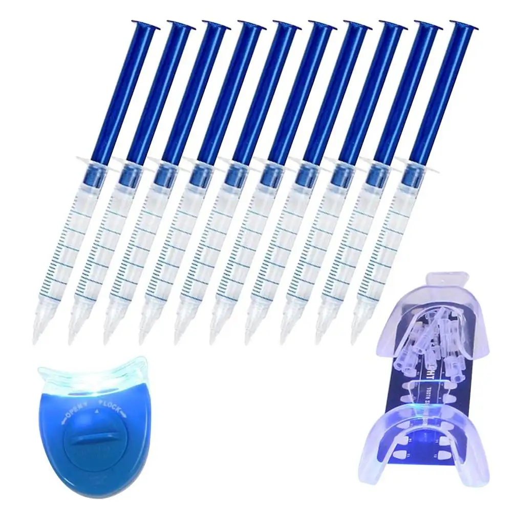 Zahn aufhellendes 44% Peroxid Mundhygiene-Toolkit 10 Stück Aufhellungsgel+2 Stück Zahnschale+1 Stück Minikalt-Aufhellungslicht