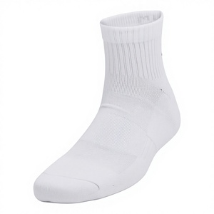 Chaussettes de sport en tissu éponge blanc pur, respirantes, en coton de bambou biologique, hauteur mi-mollet, tricotées, vente en gros - Product Image 2