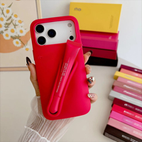 Étui de téléphone créatif en silicone pour rouge à lèvres, antichoc et anti-traces de doigts, design couleur unie, 11 couleurs disponibles