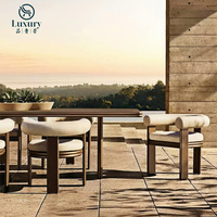 Ensemble table et chaises d'extérieur en bois de teck durable Mobilier de jardin Ensemble de salle à manger d'extérieur moderne et imperméable de luxe