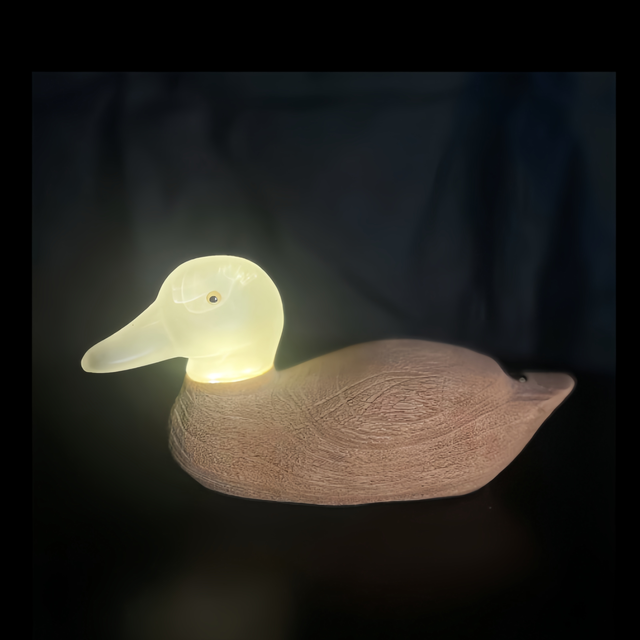 Artistic Sculptural Resin Textured Duck Table Lamp | Designer Ambient Light | Farmhouse Style | LED Rechargeable