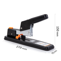 0392 Professioneller Metallhefter - 60 Blatt Kapazität Müheloser Bürohefter mit Soft-Touch-Griff - Schwarz