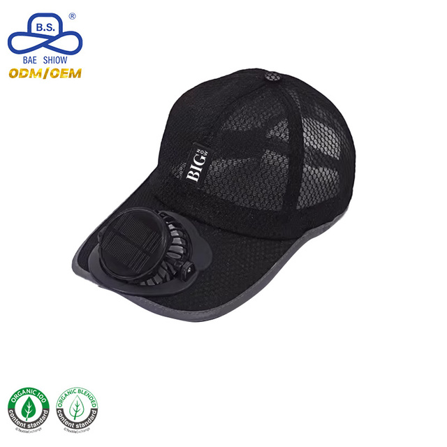 Manufacturer Wholesale Lightweight Outdoor Summer Adjustable Sport Cooling Baseball Caps with Charged Fan for Unisex