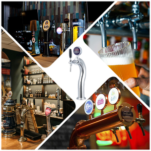 Distributeur de bière élégant en acier inoxydable, tour à bière personnalisée à 1 à 4 robinets avec éclairage LED - Product Image 5