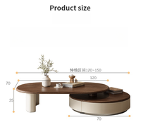Table basse moderne de style luxe léger avec plateau en marbre et structure en métal pour petit appartement, salon, nouvelle qualité supérieure 2024