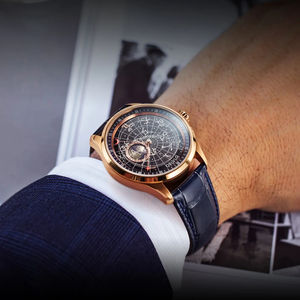 Fabricantes de Relojes de Pulsera Mecánicos con Logotipo OEM Personalizado de Lujo con Esfera de Segundos Giratoria y Calendario, Reloj Automático Astronomia para Hombre - Product Image 4