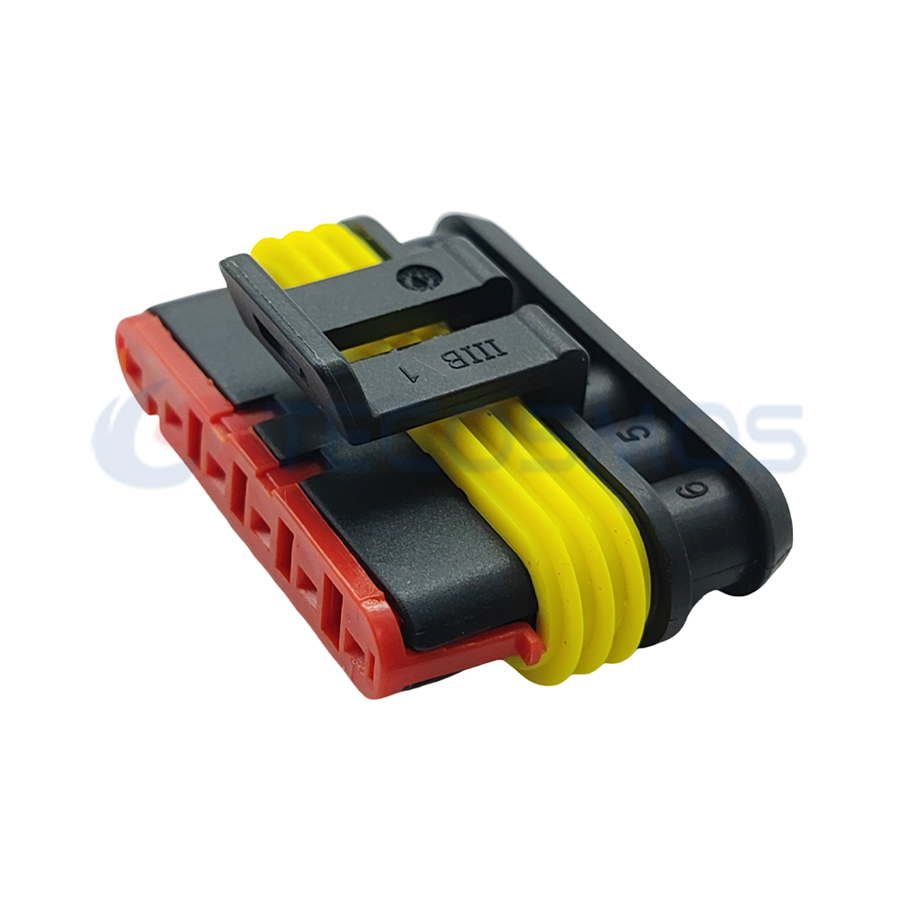 Waterproof Copper ABS Wire Harness Accelerator Pedal Plug for Car 6-Pin Female IP66 282090-1