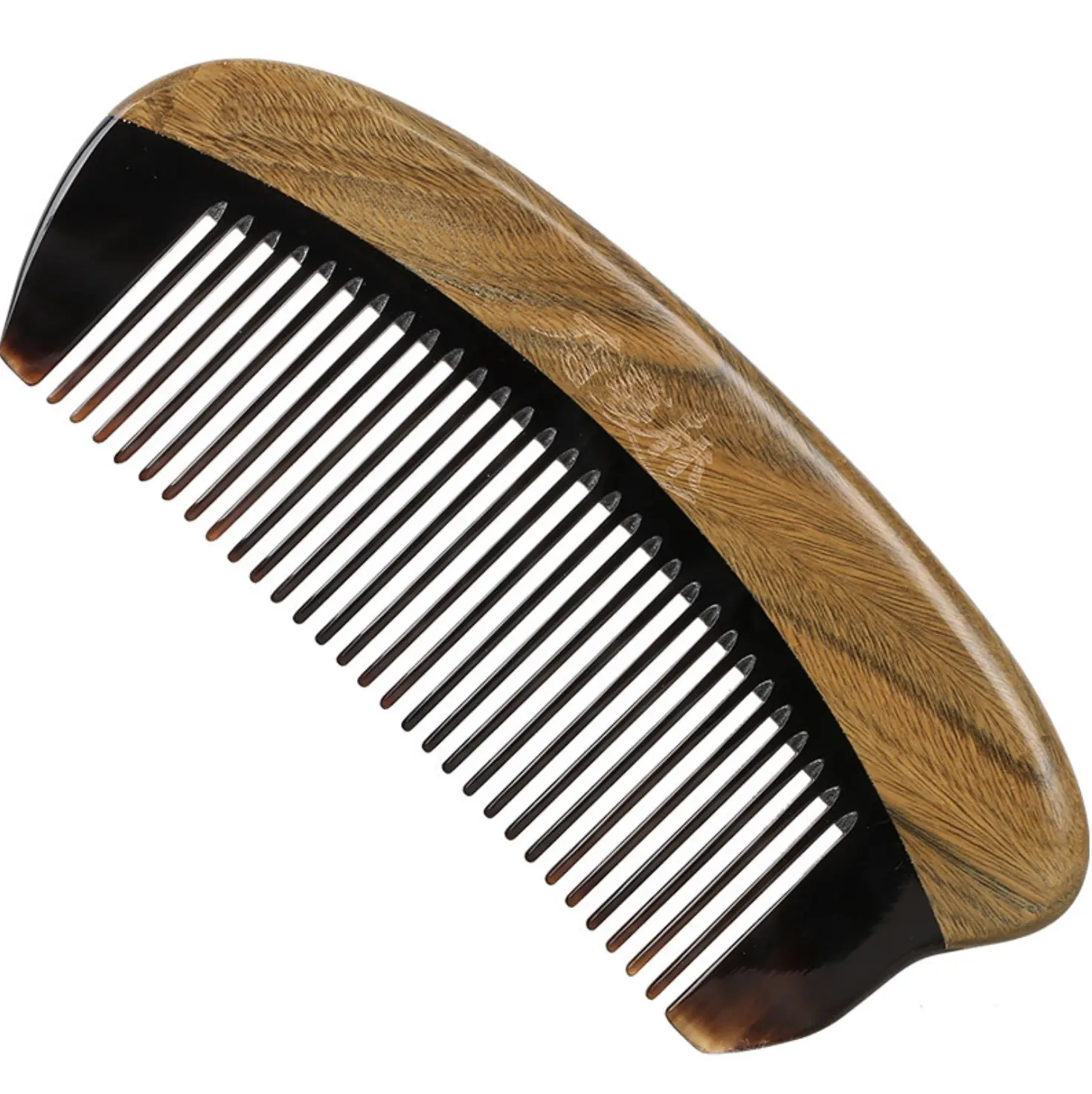 Pente de madeira natural portátil para barba, barba, bolso, cabelo de madeira e barba